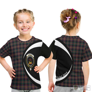 Cameron Highlanders of Ottawa Tartan Kid T-Shirt with Family Crest Circle Style