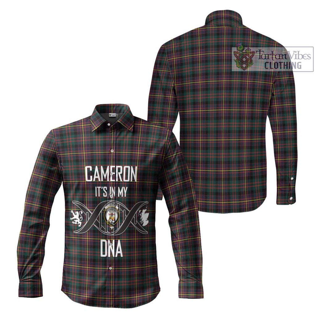 Cameron Highlanders of Ottawa Tartan Long Sleeve Button Shirt with Family Crest DNA In Me Style Men's Shirt - Tartanvibesclothing Shop