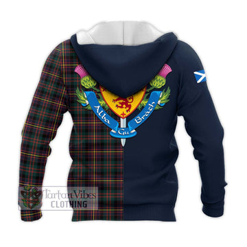 Cameron Highlanders of Ottawa Tartan Knitted Hoodie Alba with Scottish Lion Royal Arm Half Style