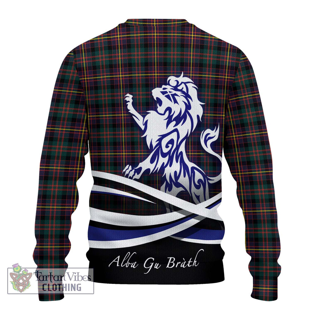 Cameron Highlanders of Ottawa Tartan Knitted Sweater with Alba Gu Brath Regal Lion Emblem - Tartanvibesclothing Shop