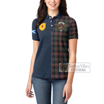 Cameron Highlanders of Ottawa Tartan Women's Polo Shirt Alba with Scottish Lion Royal Arm Half Style