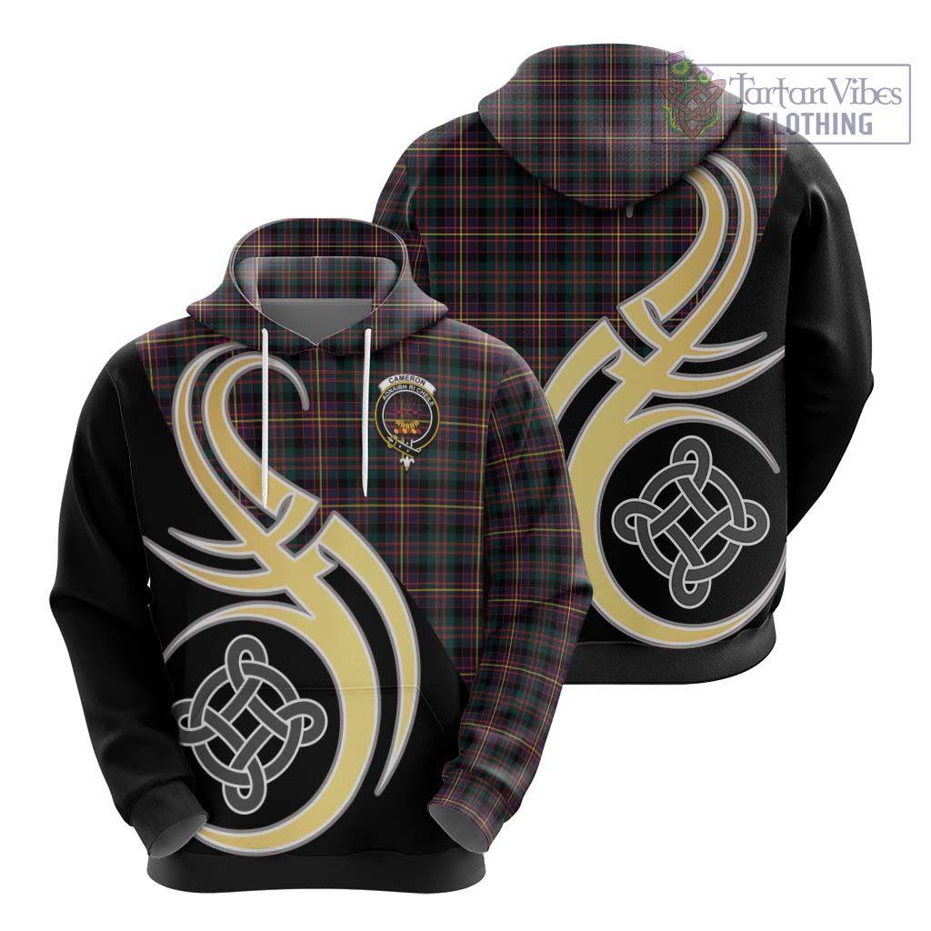 Cameron Highlanders of Ottawa Tartan Hoodie with Family Crest and Celtic Symbol Style - Tartan Vibes Clothing