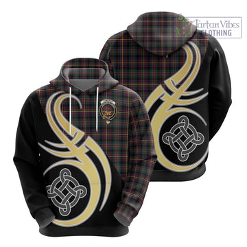 Cameron Highlanders of Ottawa Tartan Hoodie with Family Crest and Celtic Symbol Style