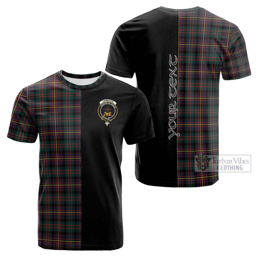 Tartan Vibes Clothing Cameron Highlanders of Ottawa Tartan Cotton T-shirt with Family Crest and Half Of Me Style