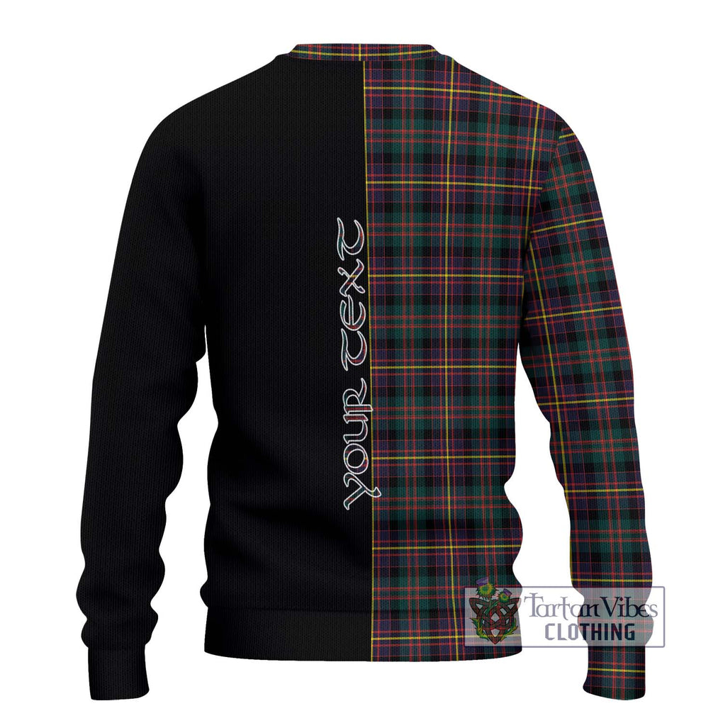 Cameron Highlanders of Ottawa Tartan Knitted Sweater with Family Crest and Half Of Me Style - Tartanvibesclothing Shop