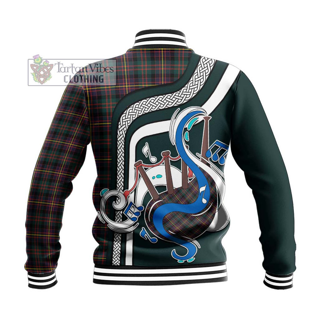 Tartan Vibes Clothing Cameron Highlanders of Ottawa Tartan Baseball Jacket with Epic Bagpipe Style