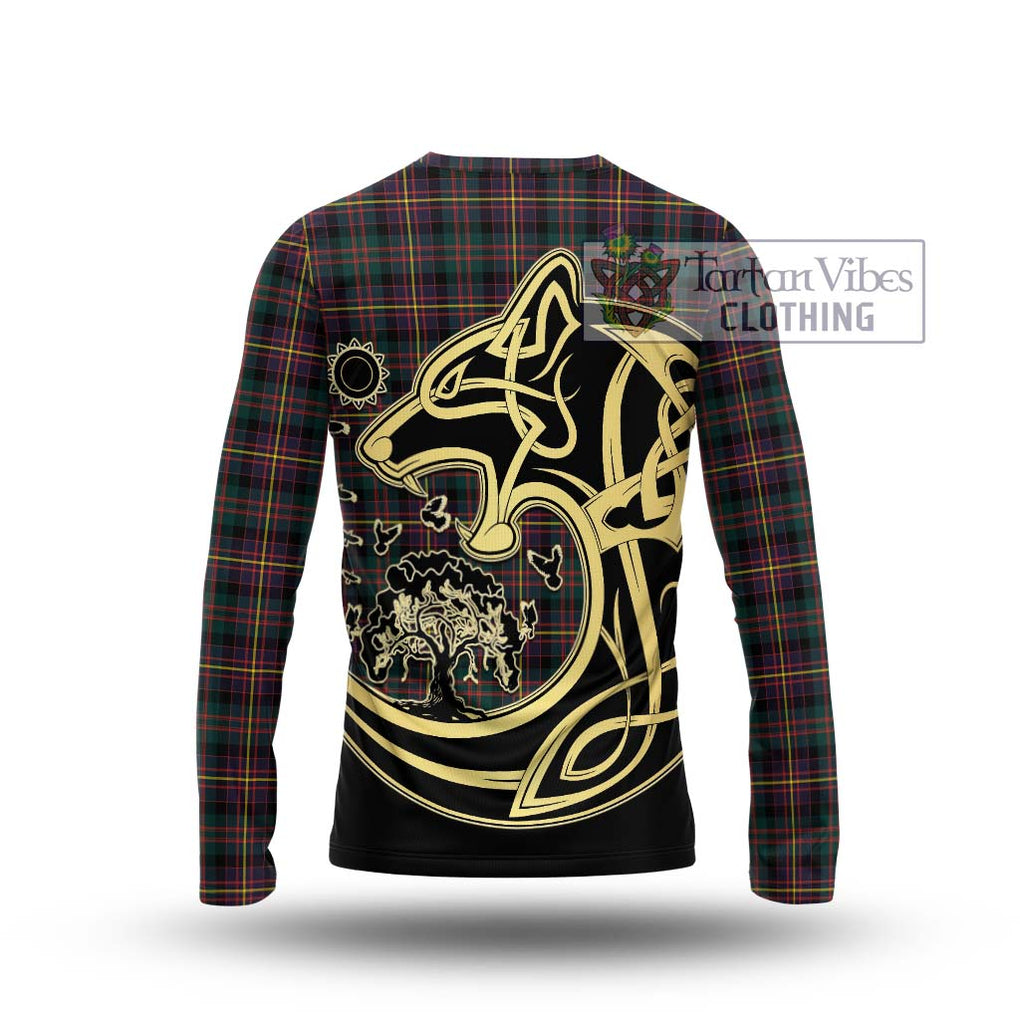 Cameron Highlanders of Ottawa Tartan Long Sleeve T-Shirt with Family Crest Celtic Wolf Style - Tartan Vibes Clothing