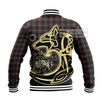 Cameron Highlanders of Ottawa Tartan Baseball Jacket with Family Crest Celtic Wolf Style