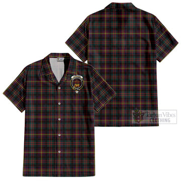 Cameron Highlanders of Ottawa Tartan Cotton Hawaiian Shirt with Family Crest