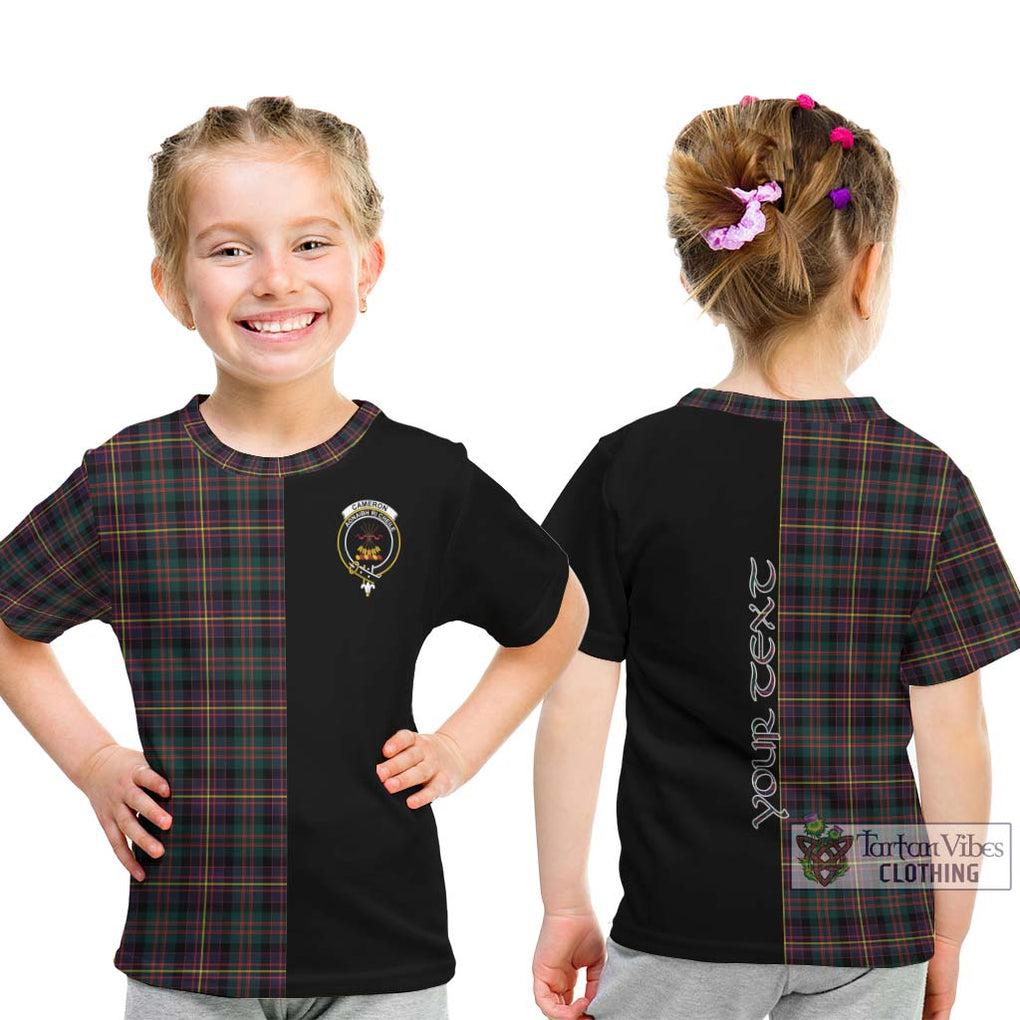 Cameron Highlanders of Ottawa Tartan Kid T-Shirt with Family Crest and Half Of Me Style - Tartanvibesclothing Shop