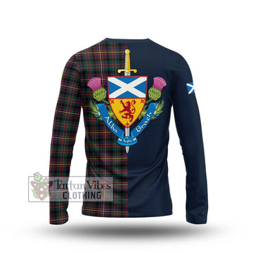 Cameron Highlanders of Ottawa Tartan Long Sleeve T-Shirt Alba with Scottish Lion Royal Arm Half Style