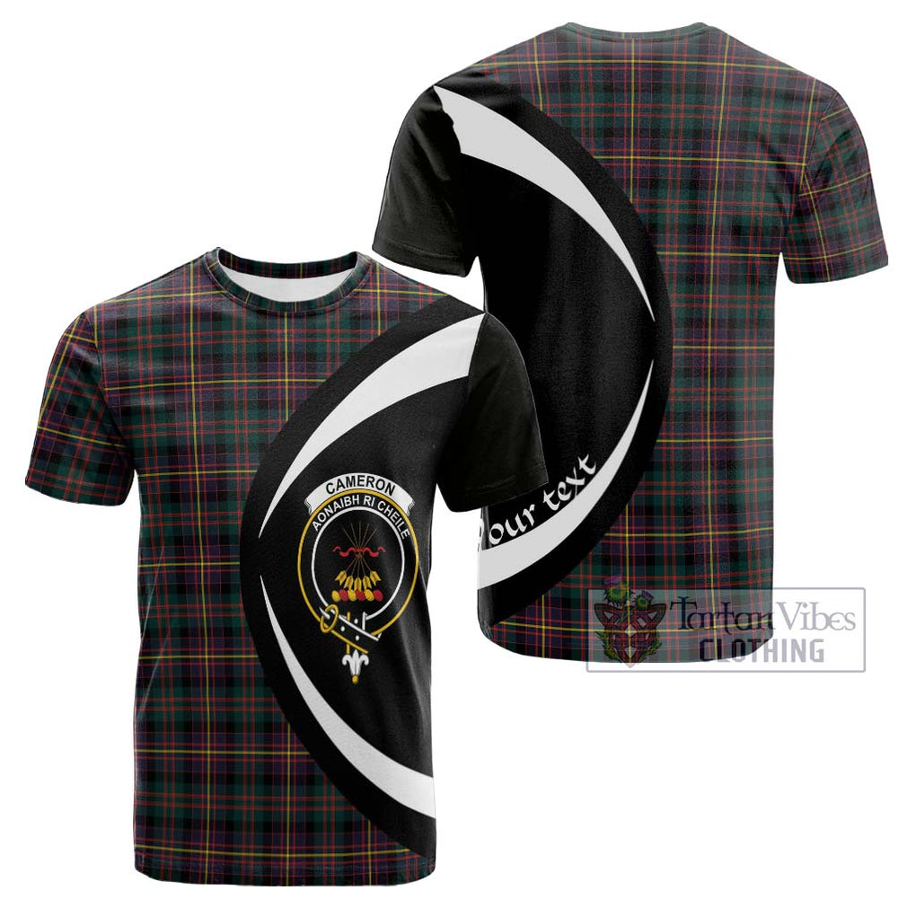 Tartan Vibes Clothing Cameron Highlanders of Ottawa Tartan Cotton T-shirt with Family Crest Circle Style