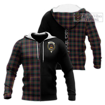 Cameron Highlanders of Ottawa Tartan Knitted Hoodie with Family Crest and Half Of Me Style