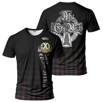 Cameron Highlanders of Ottawa Tartan T-Shirt Featuring Alba Gu Brath Family Crest Celtic Inspired