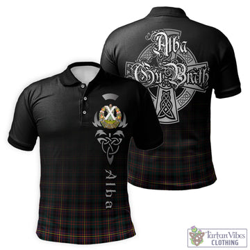 Cameron Highlanders of Ottawa Tartan Polo Shirt Featuring Alba Gu Brath Family Crest Celtic Inspired