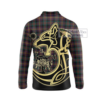 Cameron Highlanders of Ottawa Tartan Long Sleeve Polo Shirt with Family Crest Celtic Wolf Style