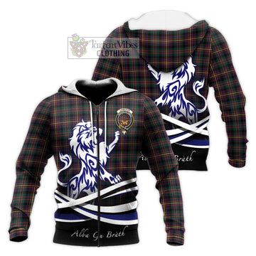 Cameron Highlanders of Ottawa Tartan Knitted Hoodie with Alba Gu Brath Regal Lion Emblem