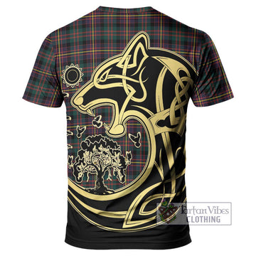 Cameron Highlanders of Ottawa Tartan T-Shirt with Family Crest Celtic Wolf Style