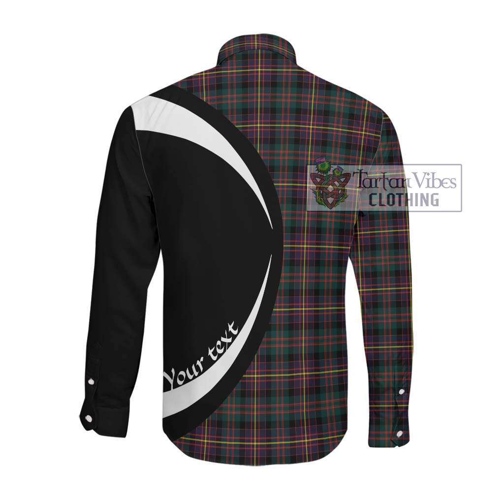 Cameron Highlanders of Ottawa Tartan Long Sleeve Button Up with Family Crest Circle Style Men's Shirt - Tartan Vibes Clothing