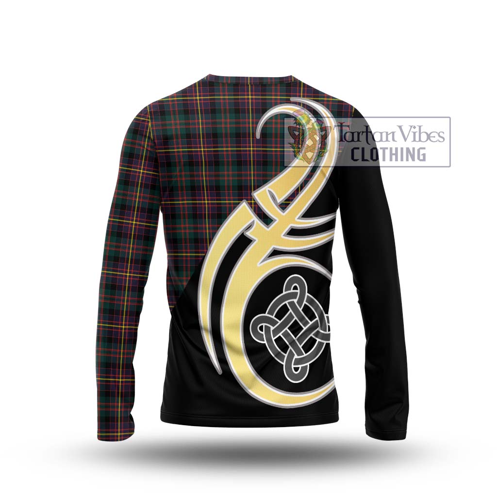 Cameron Highlanders of Ottawa Tartan Long Sleeve T-Shirt with Family Crest and Celtic Symbol Style - Tartan Vibes Clothing