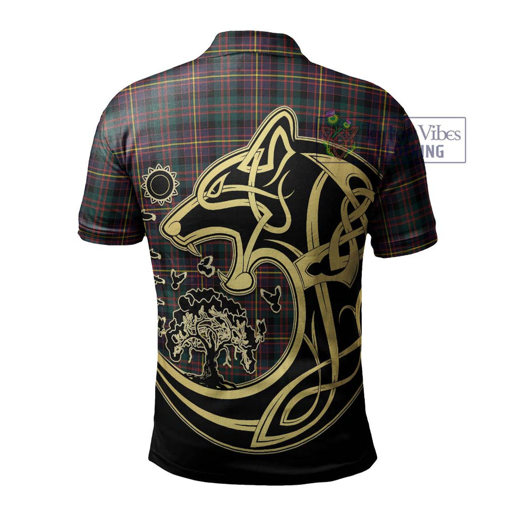 Cameron Highlanders of Ottawa Tartan Polo Shirt with Family Crest Celtic Wolf Style - Tartanvibesclothing Shop