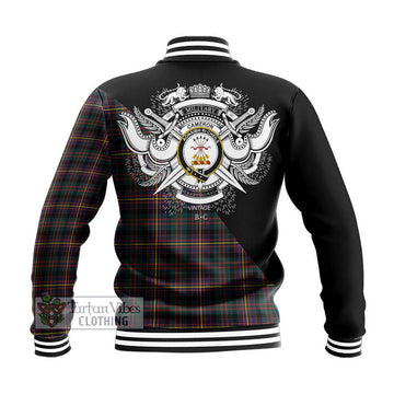 Cameron Highlanders of Ottawa Tartan Baseball Jacket with Family Crest and Military Logo Style