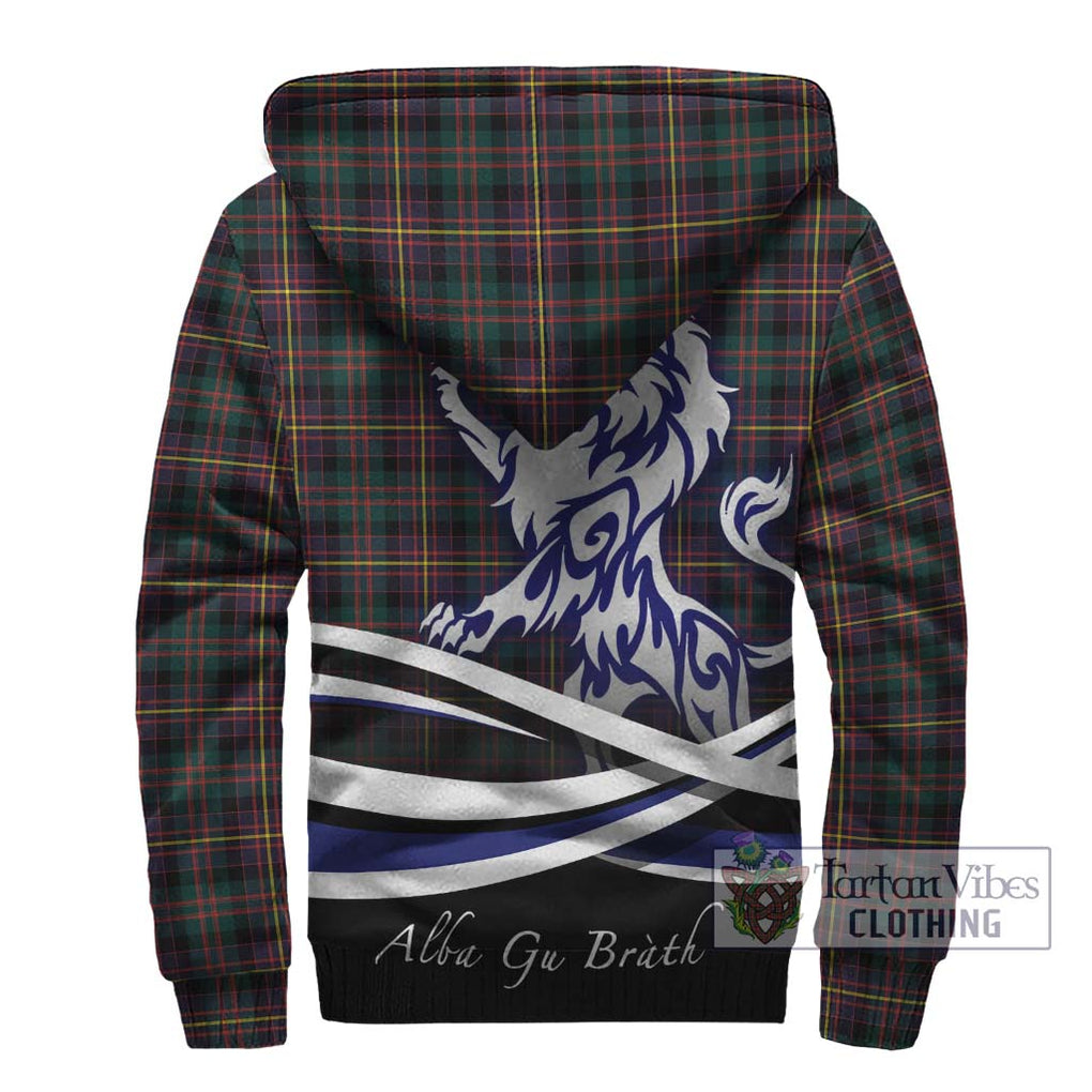 Cameron Highlanders of Ottawa Tartan Sherpa Hoodie with Alba Gu Brath Regal Lion Emblem - Tartanvibesclothing Shop