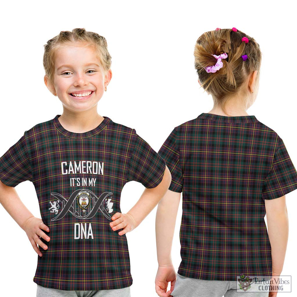 Cameron Highlanders of Ottawa Tartan Kid T-Shirt with Family Crest DNA In Me Style - Tartanvibesclothing Shop