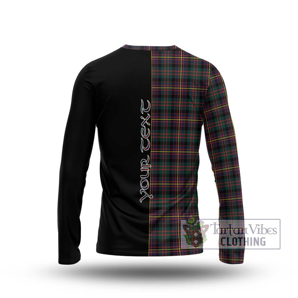 Cameron Highlanders of Ottawa Tartan Long Sleeve T-Shirt with Family Crest and Half Of Me Style - Tartanvibesclothing Shop