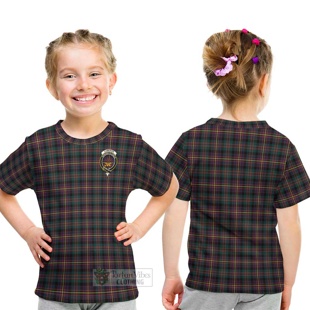 Cameron Highlanders of Ottawa Tartan Kid T-Shirt with Family Crest - Tartanvibesclothing Shop