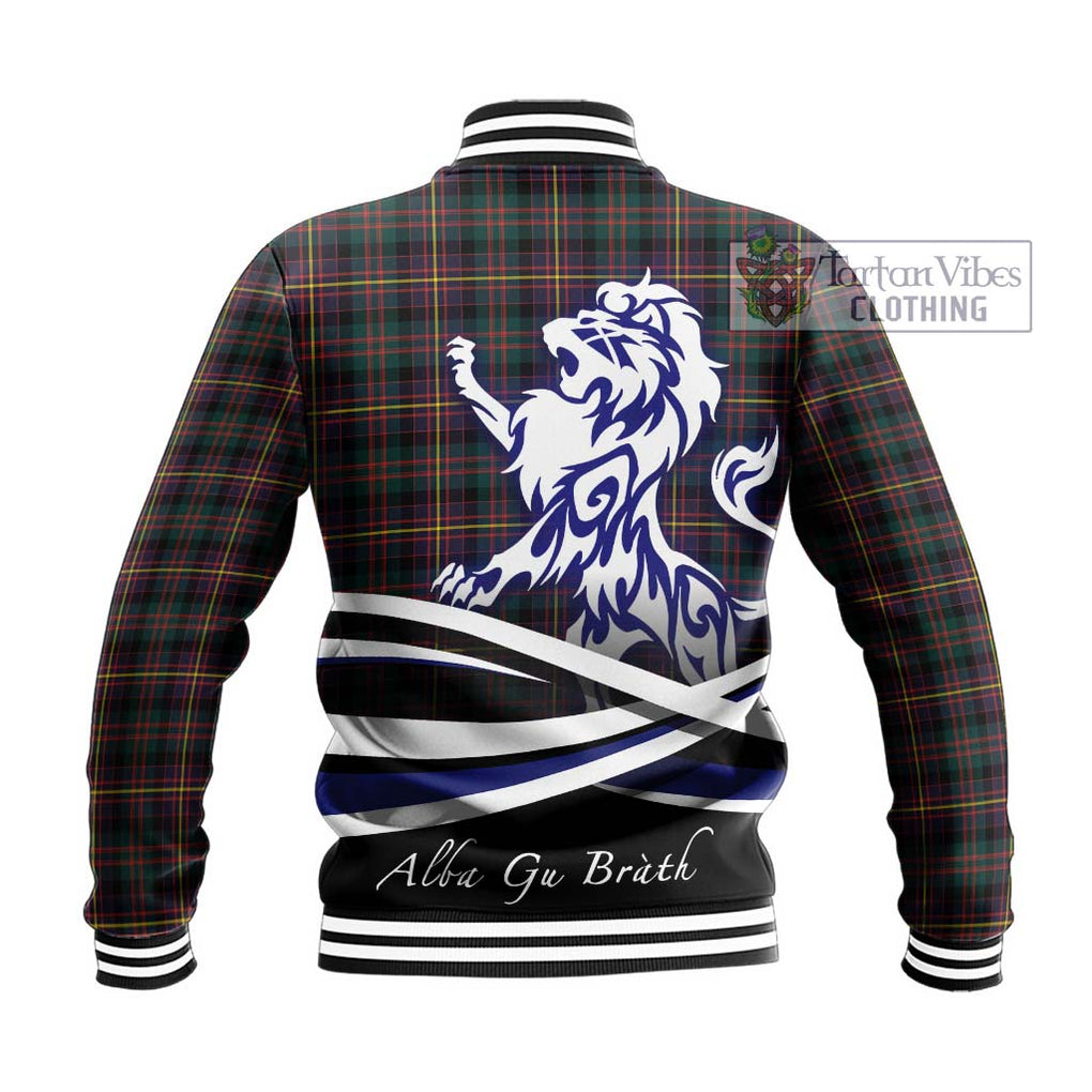 Cameron Highlanders of Ottawa Tartan Baseball Jacket with Alba Gu Brath Regal Lion Emblem - Tartanvibesclothing Shop