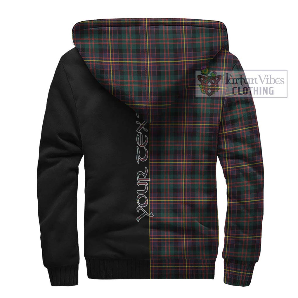 Cameron Highlanders of Ottawa Tartan Sherpa Hoodie with Family Crest and Half Of Me Style - Tartanvibesclothing Shop