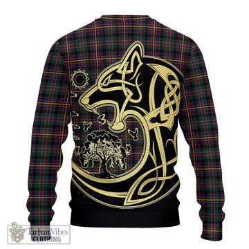 Cameron Highlanders of Ottawa Tartan Ugly Sweater with Family Crest Celtic Wolf Style