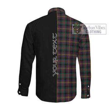 Cameron Highlanders of Ottawa Tartan Long Sleeve Button Shirt with Family Crest and Half Of Me Style