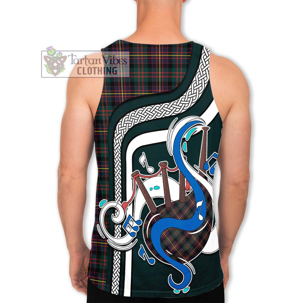 Cameron Highlanders of Ottawa Tartan Men's Tank Top with Epic Bagpipe Style - Tartanvibesclothing Shop