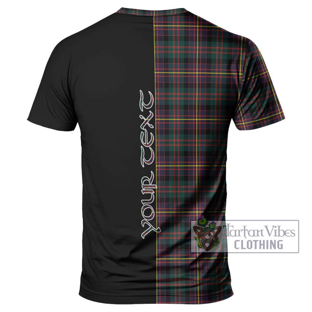 Cameron Highlanders of Ottawa Tartan T-Shirt with Family Crest and Half Of Me Style - Tartanvibesclothing Shop