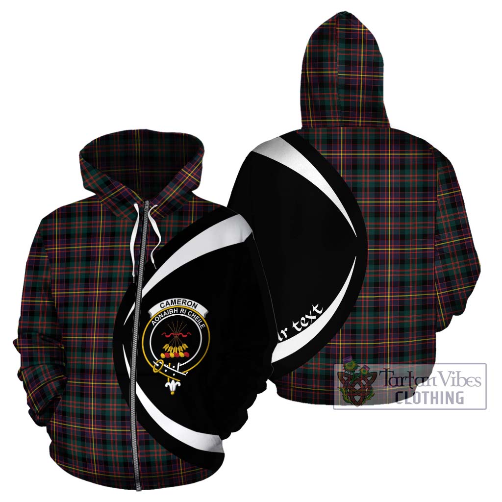 Tartan Vibes Clothing Cameron Highlanders of Ottawa Tartan Hoodie with Family Crest Circle Style