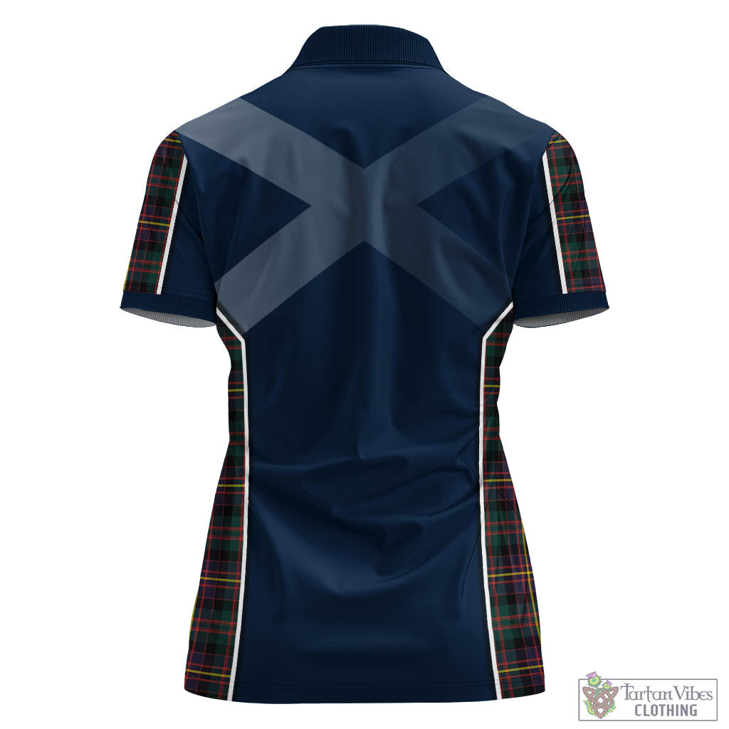 Tartan Vibes Clothing Cameron Highlanders of Ottawa Tartan Women's Polo Shirt with Family Crest and Scottish Thistle Vibes Sport Style