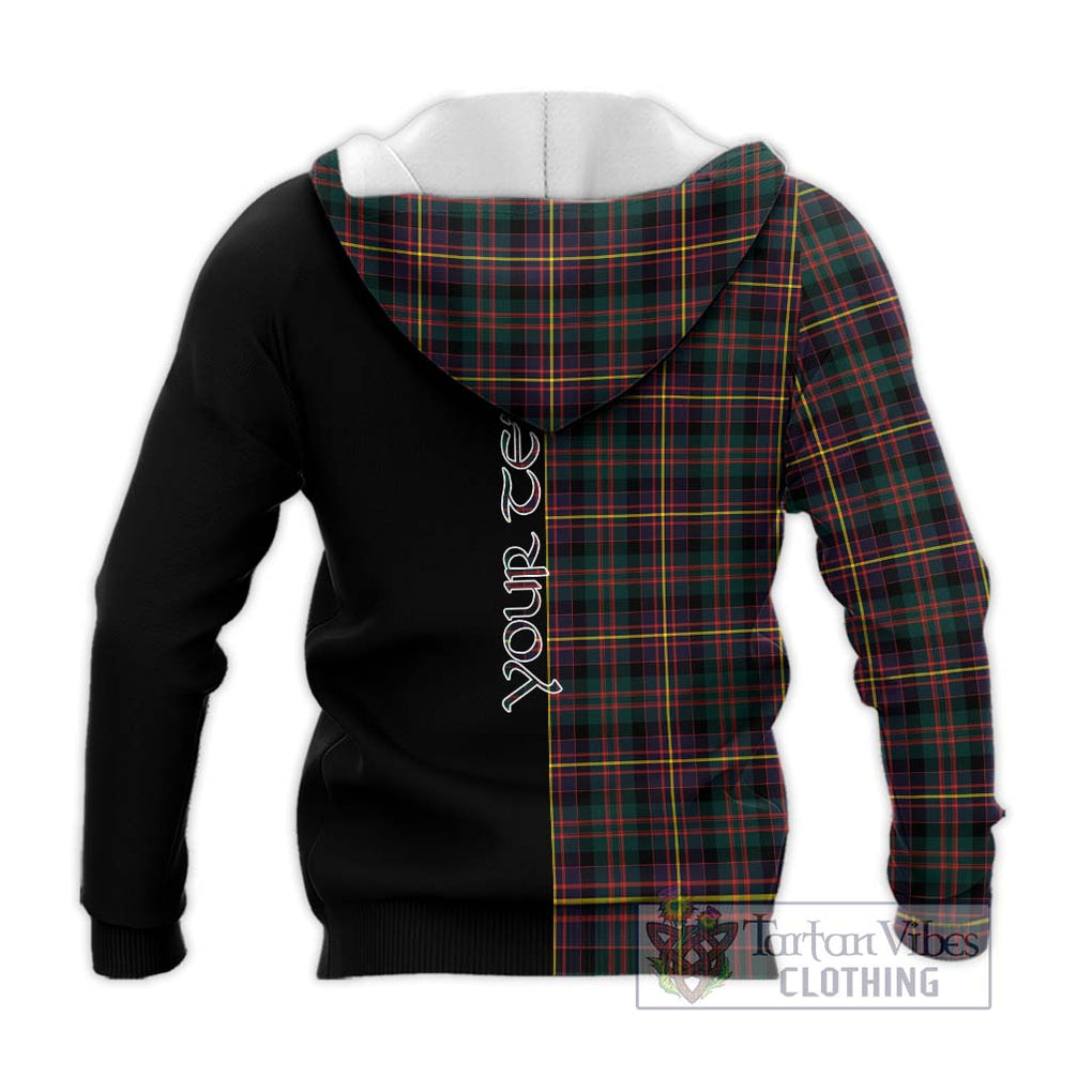 Cameron Highlanders of Ottawa Tartan Knitted Hoodie with Family Crest and Half Of Me Style - Tartanvibesclothing Shop