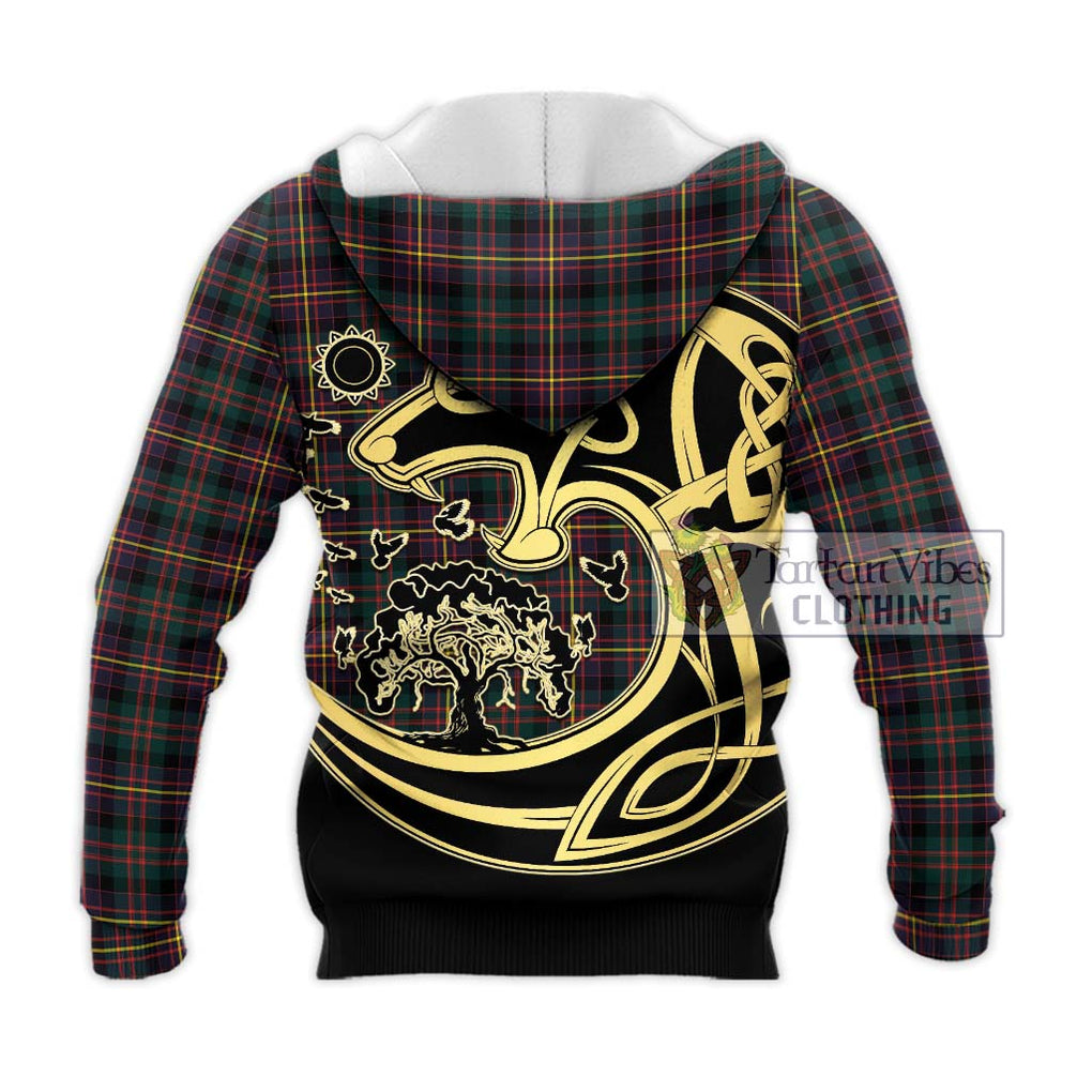 Cameron Highlanders of Ottawa Tartan Knitted Hoodie with Family Crest Celtic Wolf Style - Tartan Vibes Clothing