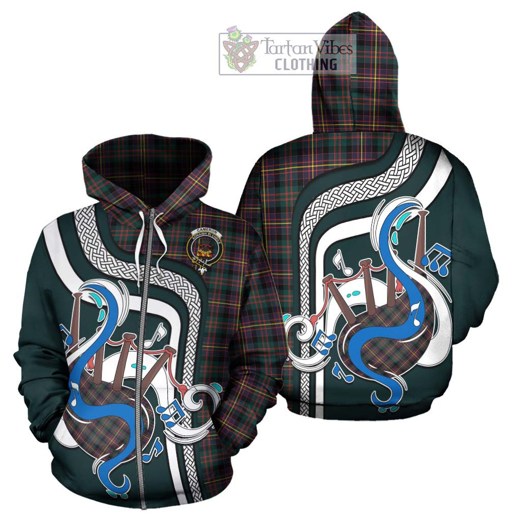 Cameron Highlanders of Ottawa Tartan Hoodie with Epic Bagpipe Style - Tartanvibesclothing Shop