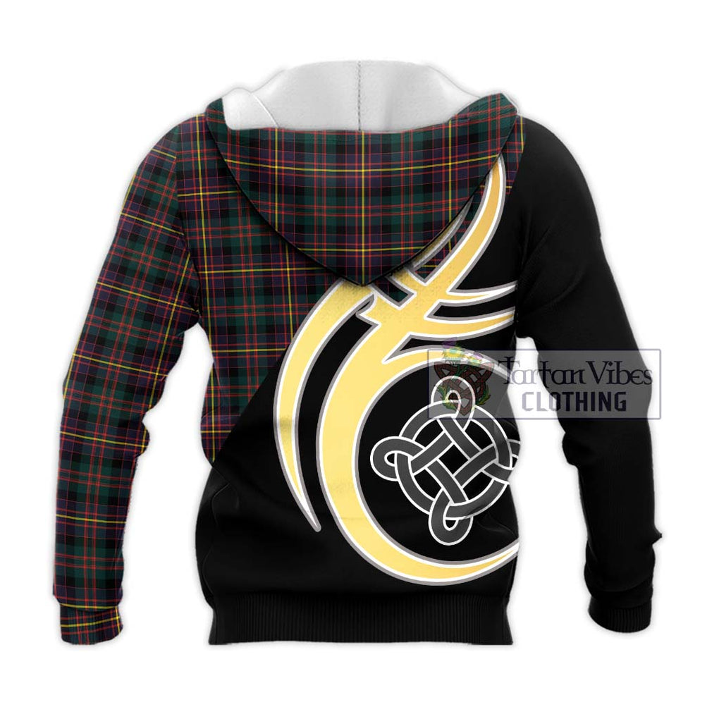 Cameron Highlanders of Ottawa Tartan Knitted Hoodie with Family Crest and Celtic Symbol Style - Tartan Vibes Clothing