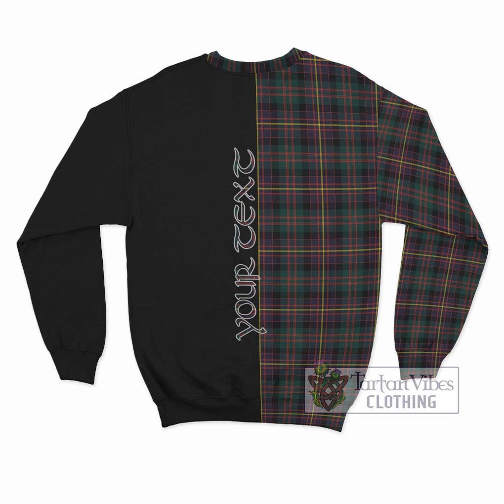 Cameron Highlanders of Ottawa Tartan Sweatshirt with Family Crest and Half Of Me Style - Tartanvibesclothing Shop