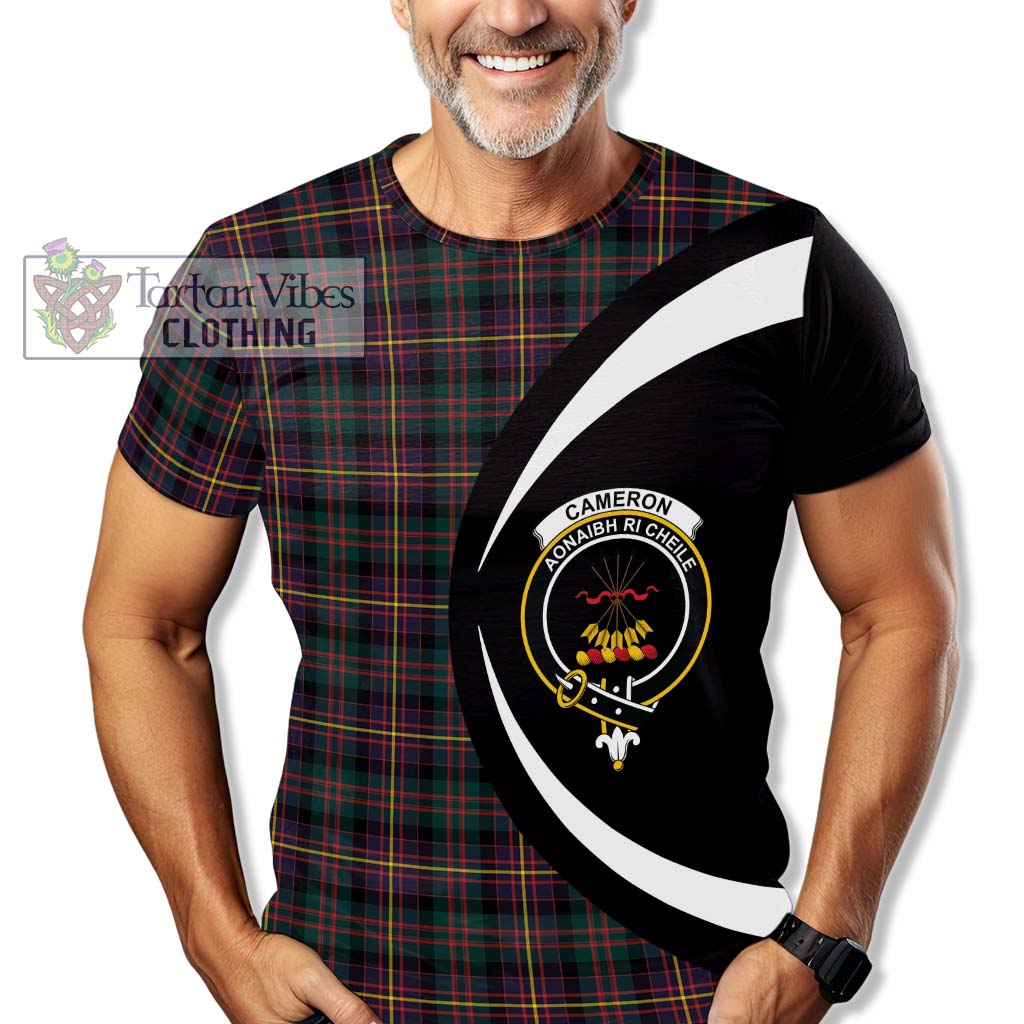 Tartan Vibes Clothing Cameron Highlanders of Ottawa Tartan T-Shirt with Family Crest Circle Style