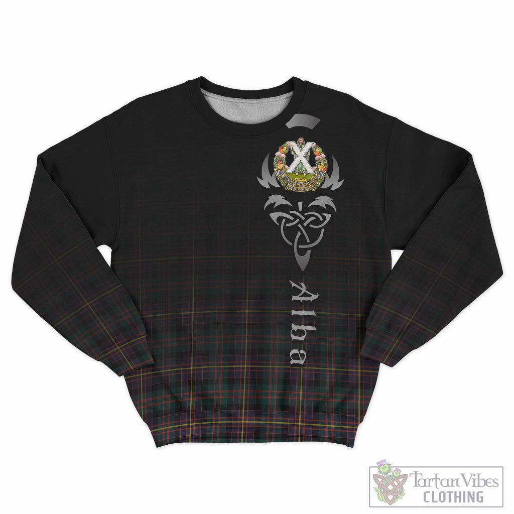 Tartan Vibes Clothing Cameron Highlanders of Ottawa Tartan Sweatshirt Featuring Alba Gu Brath Family Crest Celtic Inspired