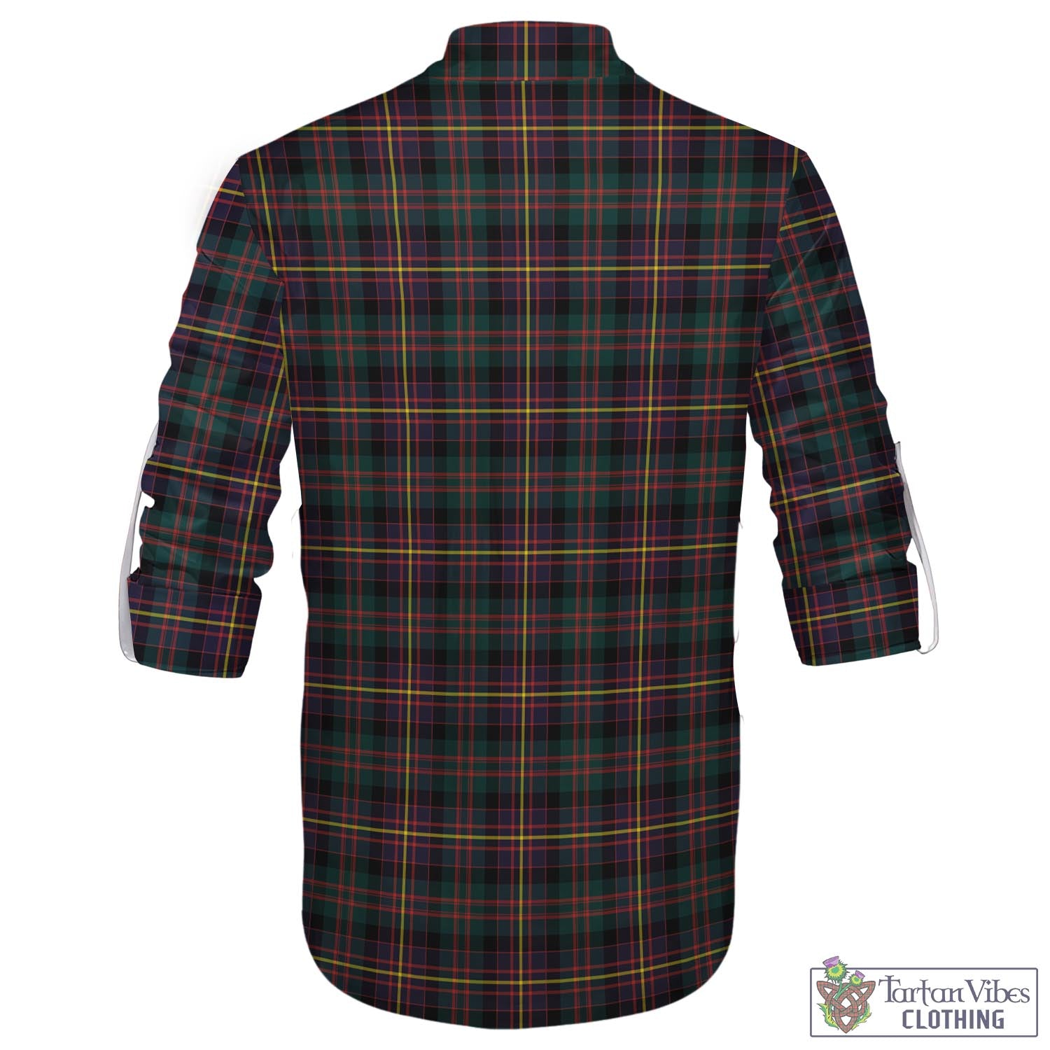 Tartan Vibes Clothing Cameron Highlanders of Ottawa Tartan Men's Scottish Traditional Jacobite Ghillie Kilt Shirt