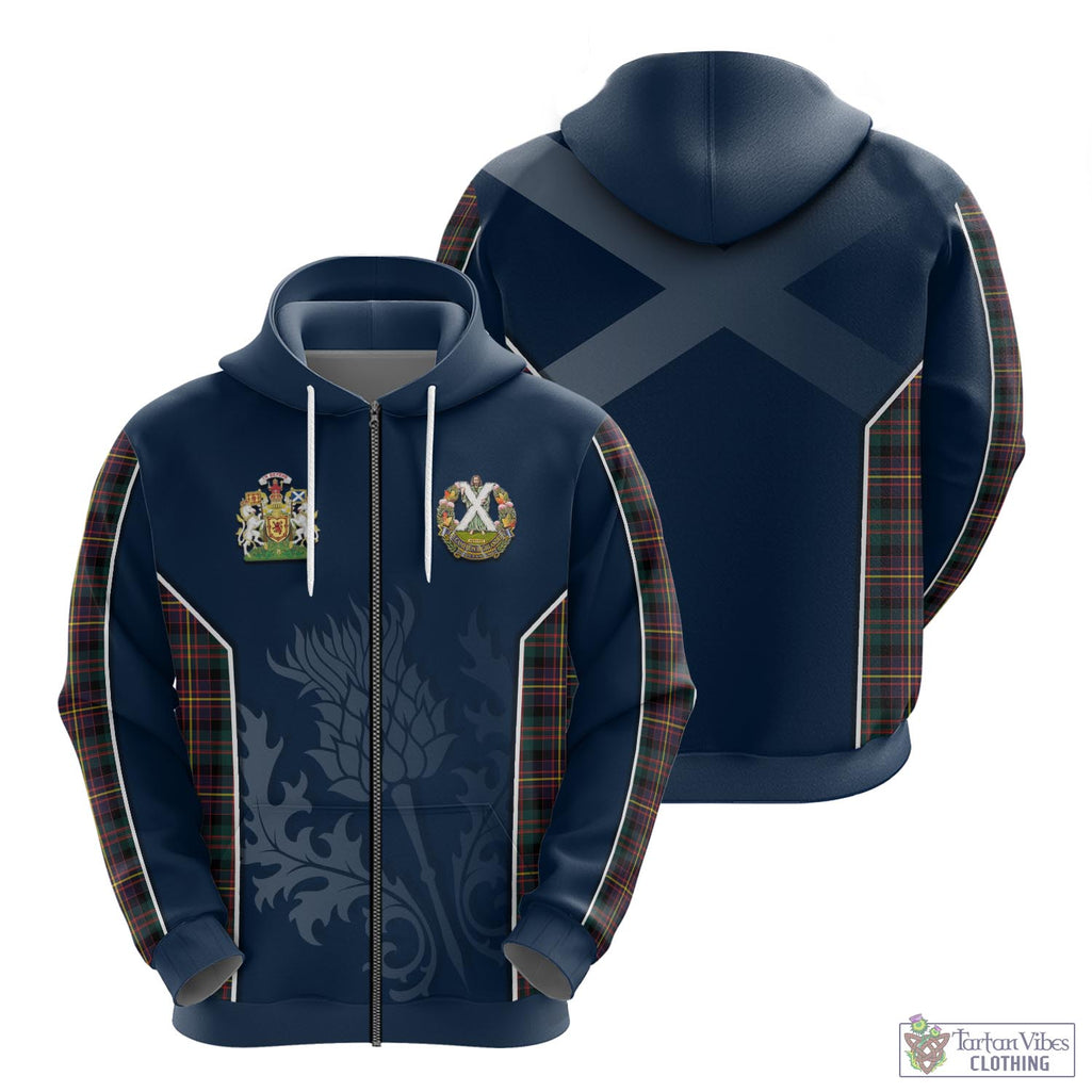 Tartan Vibes Clothing Cameron Highlanders of Ottawa Tartan Hoodie with Family Crest and Scottish Thistle Vibes Sport Style