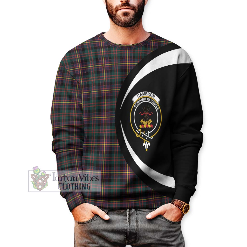 Cameron Highlanders of Ottawa Tartan Sweatshirt with Family Crest Circle Style - Tartan Vibes Clothing