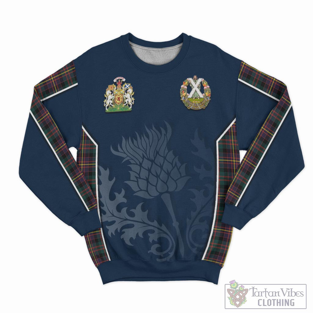 Tartan Vibes Clothing Cameron Highlanders of Ottawa Tartan Sweatshirt with Family Crest and Scottish Thistle Vibes Sport Style