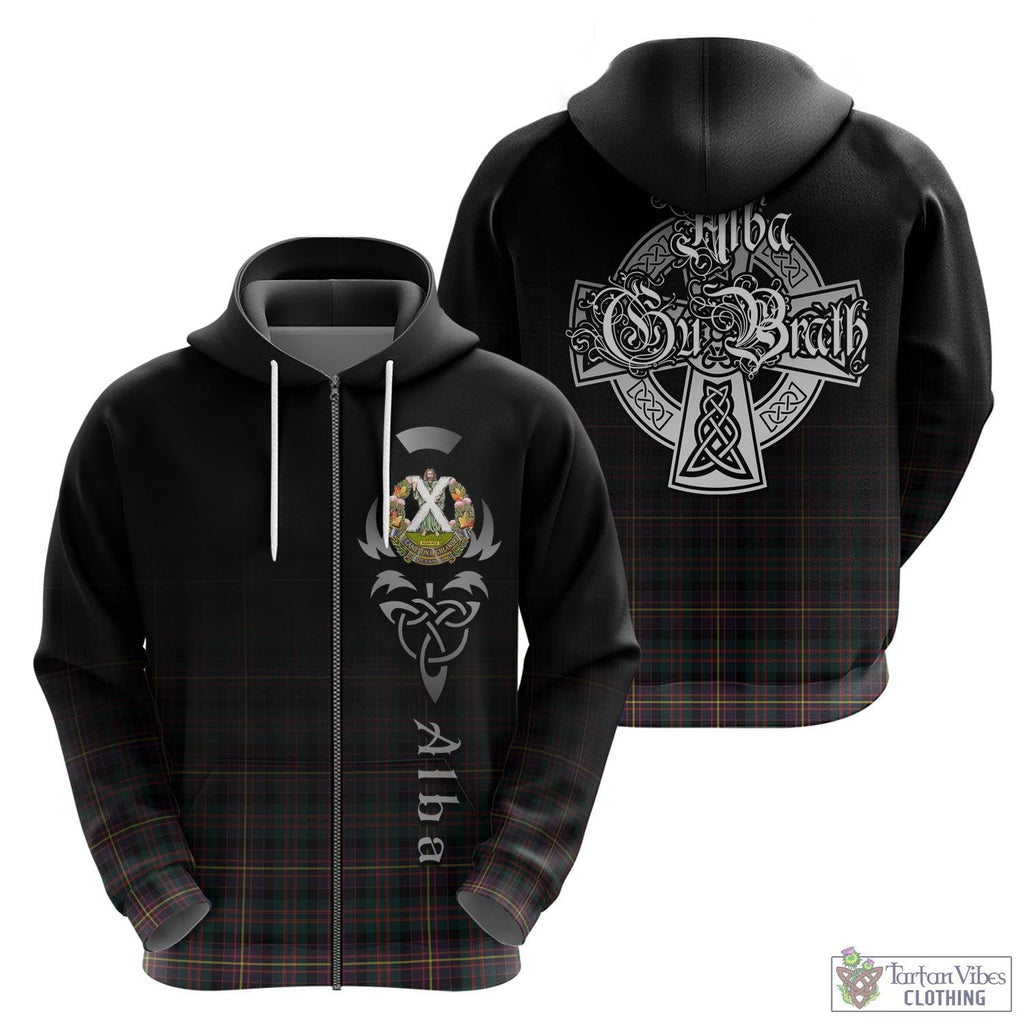 Tartan Vibes Clothing Cameron Highlanders of Ottawa Tartan Hoodie Featuring Alba Gu Brath Family Crest Celtic Inspired